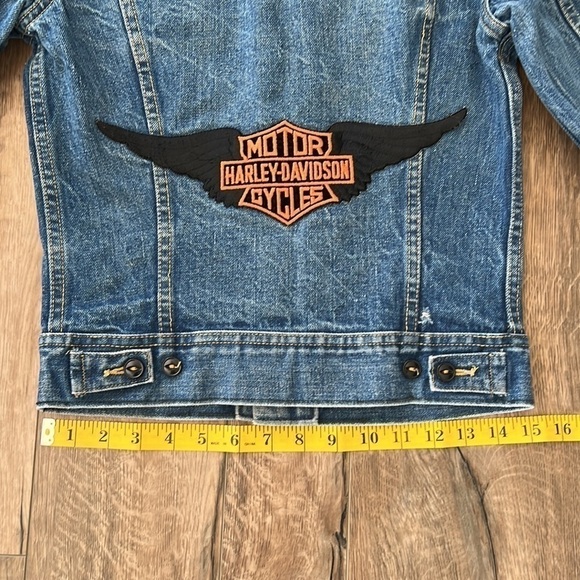 Vintage Lee Riders Harley Davidson Patch Jean Jacket - Picture 12 of 16